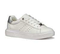 Geox J NETTUNO Girl B Sneaker, White/Silver, 35 EU