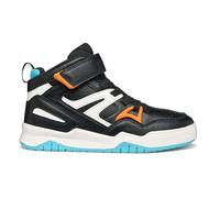 Geox J Perth Boy Sneaker, Black/ORANGE, 36 EU