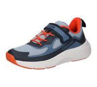 Geox Sneaker J PRO-RAN BOY Lederimitat/Textil, elastische Schnürsenkel, navy/orange, Gr. 30, Damen