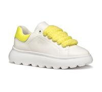 Geox J PUFFYPOP Girl A Sneaker, White/Fluo. Yellow, 33 EU