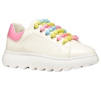 Geox J PUFFYPOP Girl A Sneaker, White/PINK, 34 EU