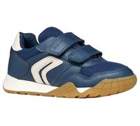 Klettschuh GEOX "J RANN-E BOY", Kinder, Gr. 39, blau, Lederimitat, Textil, Schuhe Klettschuh, Halbschuh mit Kontrastbesatz, Größenschablone zum Download (78419602-39) blau