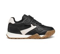 Geox J RANN-E Boy Sneaker, Black/LT Ivory, 32 EU
