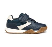 Geox J RANN-E Boy Sneaker, Navy/LT Ivory, 29 EU
