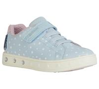 Geox J Skylin Girl C Sneaker, LT Blue/PINK, 35 EU