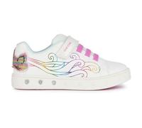 Geox J Skylin Girl C Sneaker, White/Multicolor, 33 EU
