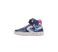 Geox J Skylin Girl F Sneaker, Navy/Fuchsia, 28 EU
