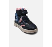Geox J Skylin Girl Sneaker, Navy/PINK, 30 EU