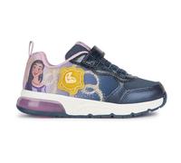 Geox J SPACECLUB Girl A Sneaker, Navy/Lavender, 27 EU