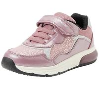 Geox J SPACECLUB Girl Sneaker, DK PINK/Silver, 35 EU