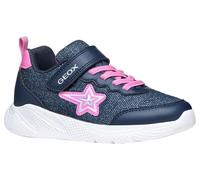 Geox J SPRINTYE Girl A Sneaker, Navy/Fuchsia, 31 EU