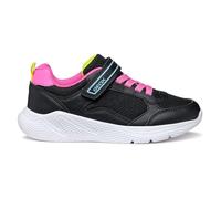 Geox J SPRINTYE Girl Sneaker, Black/Fluo Fuchsia, 30 EU