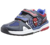 Geox J Tuono Boy Sneaker, Navy/RED, 25 EU