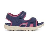 Geox J VANIETT Girl A Sandal, Navy/Fuchsia, 36 EU