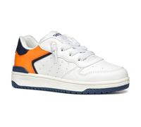 Geox J WASHIBA Boy B Sneaker, White/Lt Orange, 38 EU
