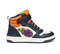 Geox J WASHIBA Boy Sneaker, White/Navy, 32 EU