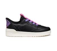 Geox J WASHIBA Fast IN GI Sneaker, Black/Fuchsia, 38 EU