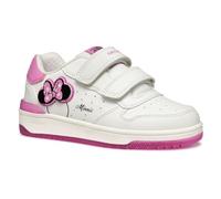 Geox J WASHIBA Girl B Sneaker, White/Fuchsia, 24 EU