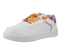 Geox J WASHIBA Girl D Sneaker, White/Fuchsia, 35 EU