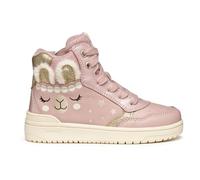 Geox J WASHIBA Girl Sneaker, Old Rose/Platinum, 27 EU