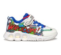 Geox J WROOM Boy D Sneaker, White/Royal, 34 EU