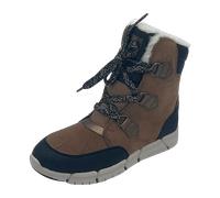 Winterboots GEOX "J Flexpyper Girl" Gr. 34, braun (braun, schwarz) Kinder Schuhe Stiefel Boots mit Schnürung und Reißverschluss (34547922-34)