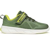 Barfußschuh GEOX "J FOOT-RUN BOY", Jungen, Gr. 24, blau, grün, Textil, Schuhe Barfußschuh, Klettschuh mit Logo, Größenschablone zum Download (84550841-24) blau, grün