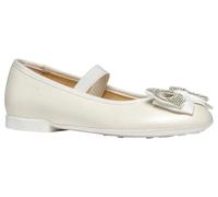 Geox JR PLIE' D Ballet Flat, White, 28 EU