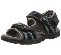 Geox Jungen JR Strada A Sandalen, Schwarz (Black/LT BLUEC0035)