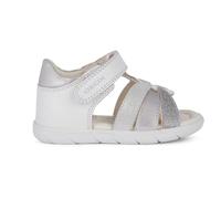 Geox Jungen Mädchen B ALUL Girl C Sandal, White/Silver, 24 EU