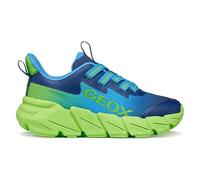 Sneaker GEOX "J FLEXYPER FAST BOY", Mädchen, Gr. 35, hellblau, lime, Lederimitat, Textil, Mesh, kontrastfarbene Details, Schuhe Sneaker, Slipper mit auffälliger Laufsohle, Größenschablone zum Download