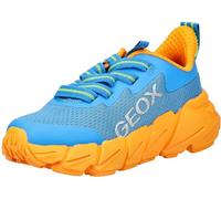 Sneaker GEOX "Geox Sneaker Lederimitat/Textil", Damen, Gr. 36, blau, orange, Lederimitat, Textil, Schuhe Sneaker (25623522-36) blau, orange