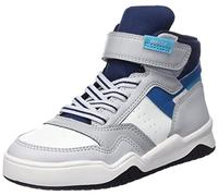 Geox J Perth Boy F Sneaker, LT Grey/LT Blue, 28 EU