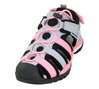 Geox J Borealis Girl Sandal, Grey/Black, 28 EU Schmal