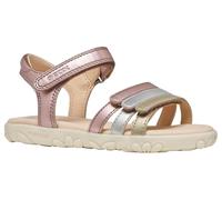 Sandale GEOX "J SANDAL HAITI GIRL", Mädchen, Gr. 25, rosa, multi, Lederimitat, leicht glänzend, Schuhe Sandale, Sandale im Pastell-Look, Größenschablone zum Download (25828357-25) rosa, multi