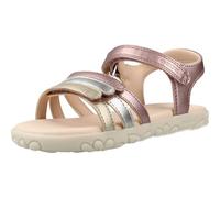 Sandale GEOX "J SANDAL HAITI GIRL", Mädchen, Gr. 34, rosa, multi, Lederimitat, leicht glänzend, Schuhe Sandale, Sandale im Pastell-Look, Größenschablone zum Download (25828357-34) rosa, multi