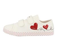 Geox JR CIAK Girl Sneaker, White/RED, 29 EU