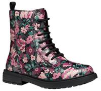 Geox J Eclair Girl Ankle Boot, Black/PINK, 34 EU