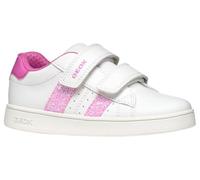 Geox J ECLYPER Girl A Sneaker, White/Fuchsia, 24 EU