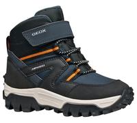Winterboots GEOX "J HIMALAYA BOY B ABX", Mädchen, Gr. 30, navy, orange, Synthetik, Textil, kontrastfarbene Details, Schuhe, Snowboots, Klettstiefel mit Warmfutter, Größenschablone zum Download, Topsel