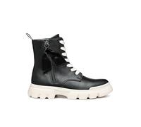 GEOX JUNIOR J JUNETTE GIRL BIKER/AMPHIBIANS BOOTS BLACK/MILK 32_EU