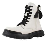 Geox JUNIOR J JUNETTE GIRL BIKER/AMPHIBIANS BOOTS LT IVORY/BLACK 38_EU