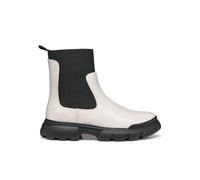 Geox J Junette Girl C Chelsea Boot, LT Ivory/Black, 33 EU