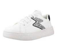 Geox J MIKIROSHI Girl A Sneaker, White/Silver, 28 EU