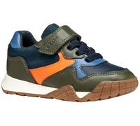 Geox J RANN-E Boy Sneaker, Military/ORANGE, 34 EU