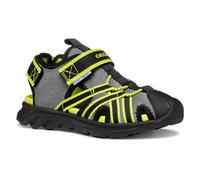 Sandale GEOX "J SANDAL AIRADYUM BO", Kinder, Gr. 29, grau (grau, neon), Textil, Synthetik, sportlich, Schuhe, Wasserschuh, Badeschuh, Trekkingsandale mit geschütztem Zehenbereich (16599563-29) grau, n