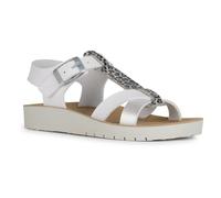Geox J COSTAREI GI Sandal, White/Silver, 26 EU