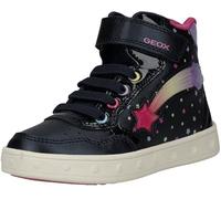 Sneaker GEOX "J SKYLIN GIRL Blinkschuh", Kinder, Gr. 25, bunt (navy, multi), Synthetik, Textil, kontrastfarbene Details, casual, Schuhe, Schnürboots, Blinkschuh mit Glitzer und Blinkfunktion (35312726