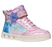 Sneaker GEOX "J SKYLIN GIRL Blinkschuh", Kinder, Gr. 29, bunt (rosa, hellblau), Synthetik, Textil, Glitzer, sportlich, Schuhe, Schnürboots, Blinkschuh mit Glitzer und Blinkfunktion (87267607-29) rosa,