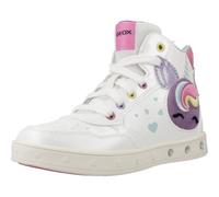 Geox J Skylin Girl Sneaker, White/Multicolor, 30 EU